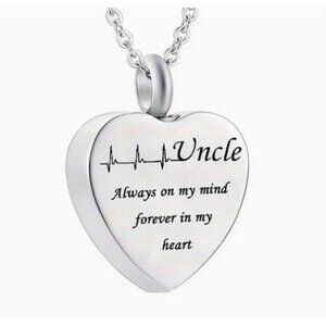 Uncle Memory Heart Cremation Urn Pendant Necklace For Ashes